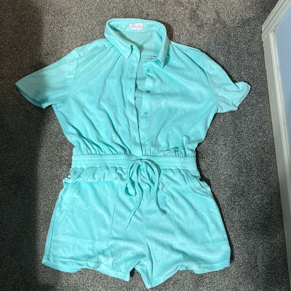 Pink Lily Romper/Cover up